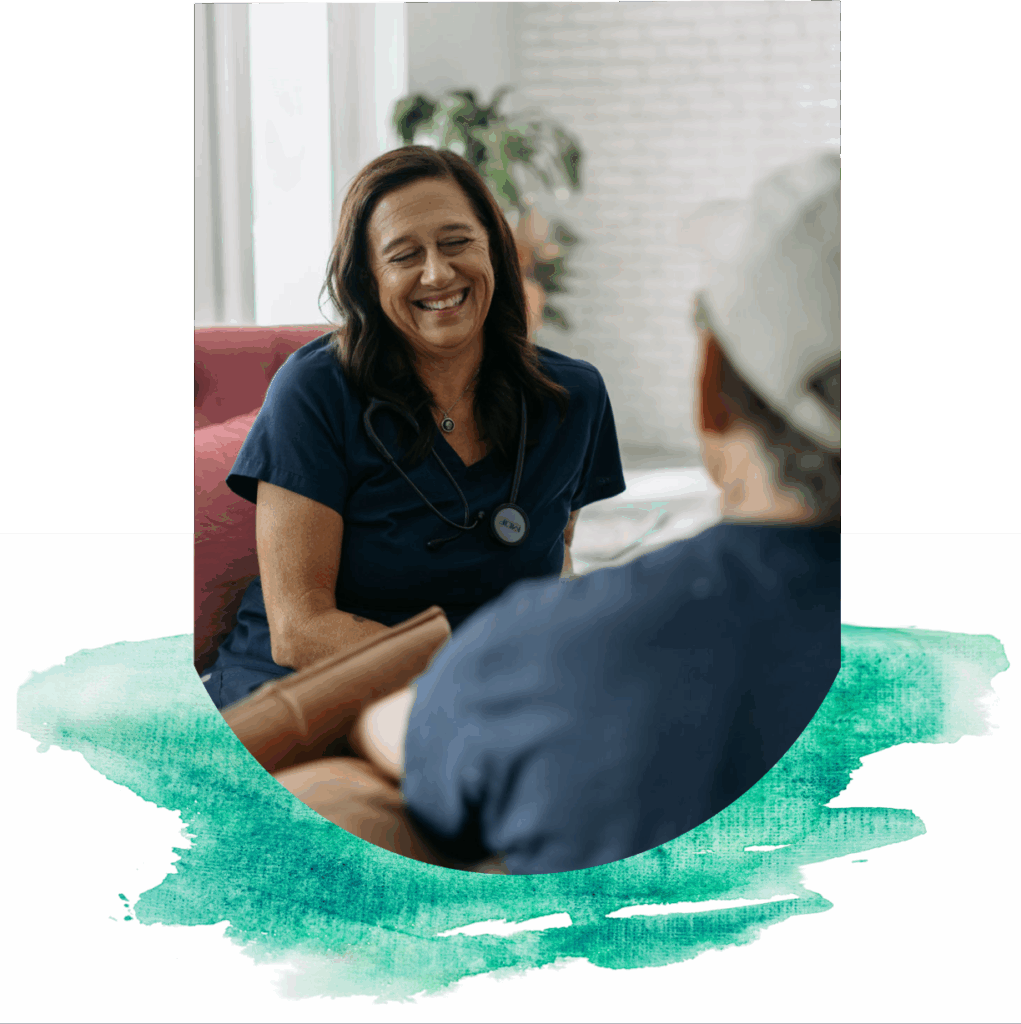 Nurse Gina talking with a patient